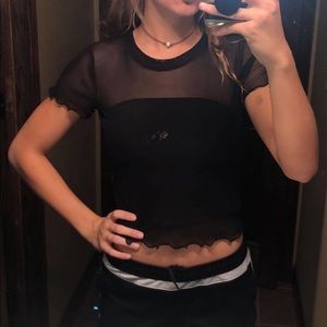 BRAND NEW black mesh shirt!